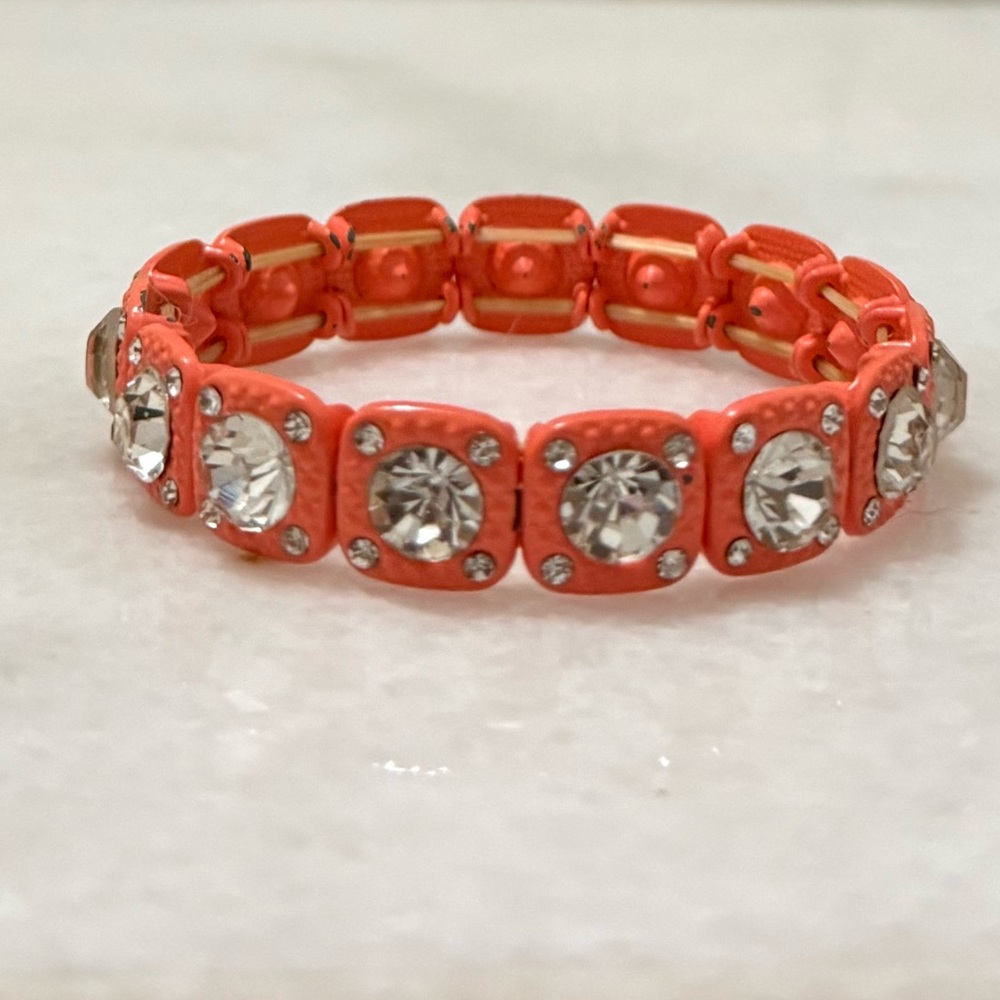 ✔️Elegant Orange Enamel Zoe Crystal Bracelet